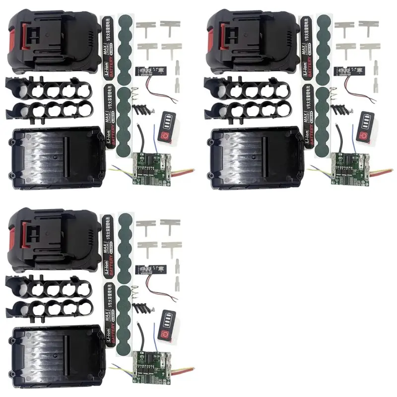 3X 5Core 18650 Li- Battery Storage Box Case PCB Protection Circuit Board For For Lomvum Zhipu Hongsong Jingmi