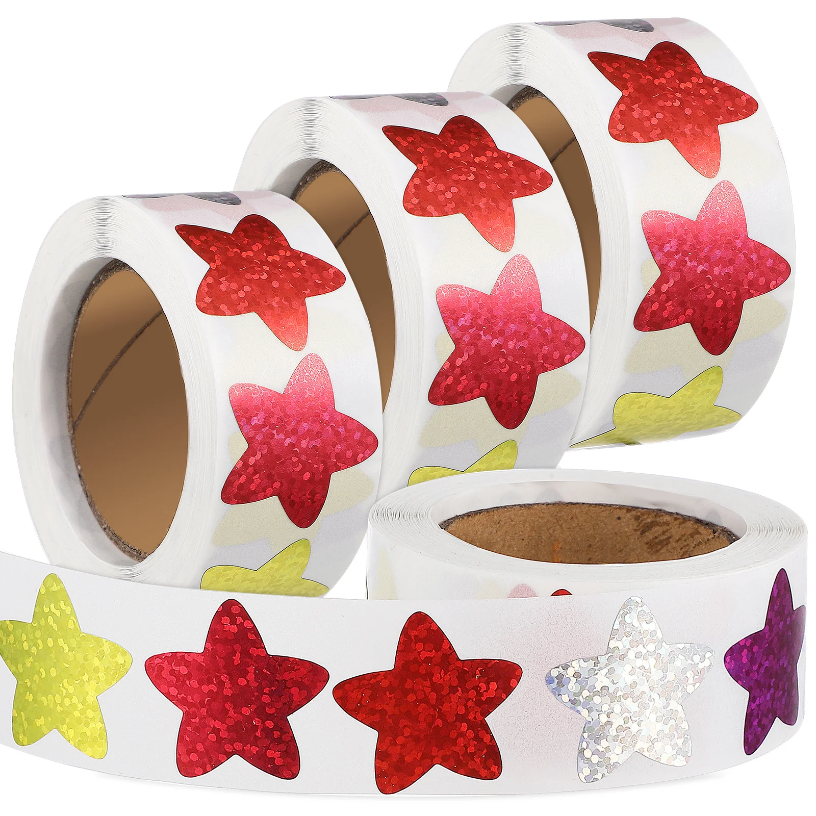 4 Rolls Star Stickers Easy Peel Stick Tiny Stickers for Children Motivation Classroom Rewards Arts Crafts Projects Party Favors