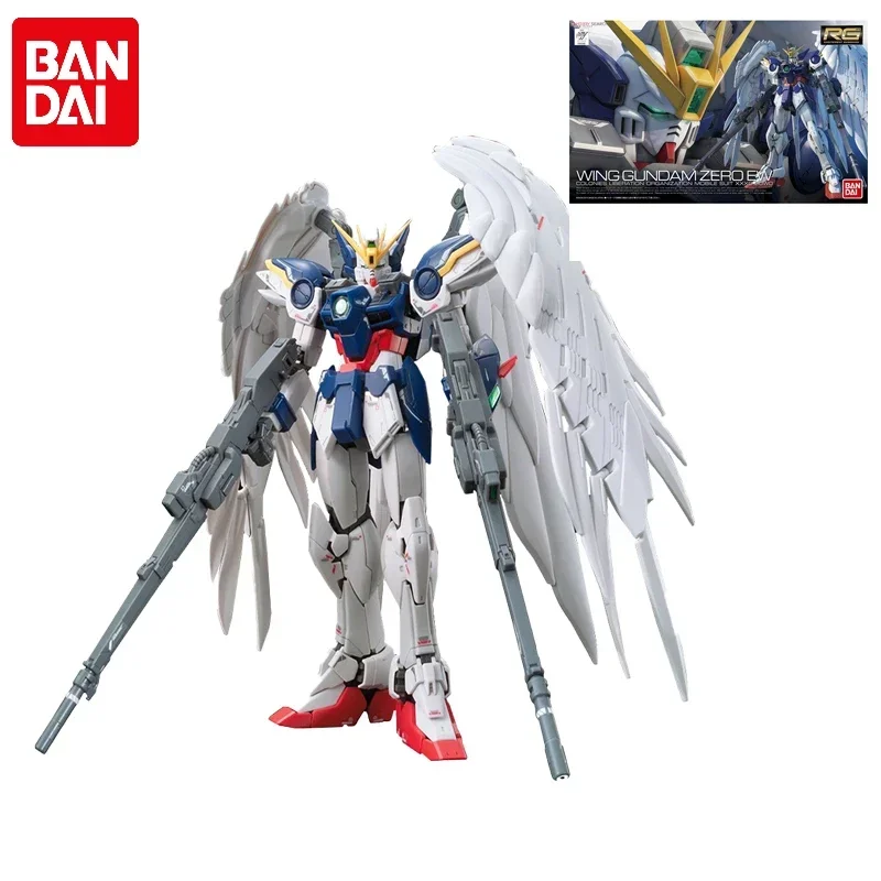 Original Bandai Gundam RG 17 1/144 XXXG-00W0 WING ZERO W-Gundam Zero Custom Assembly Model Collection Anime Action Figures Toy