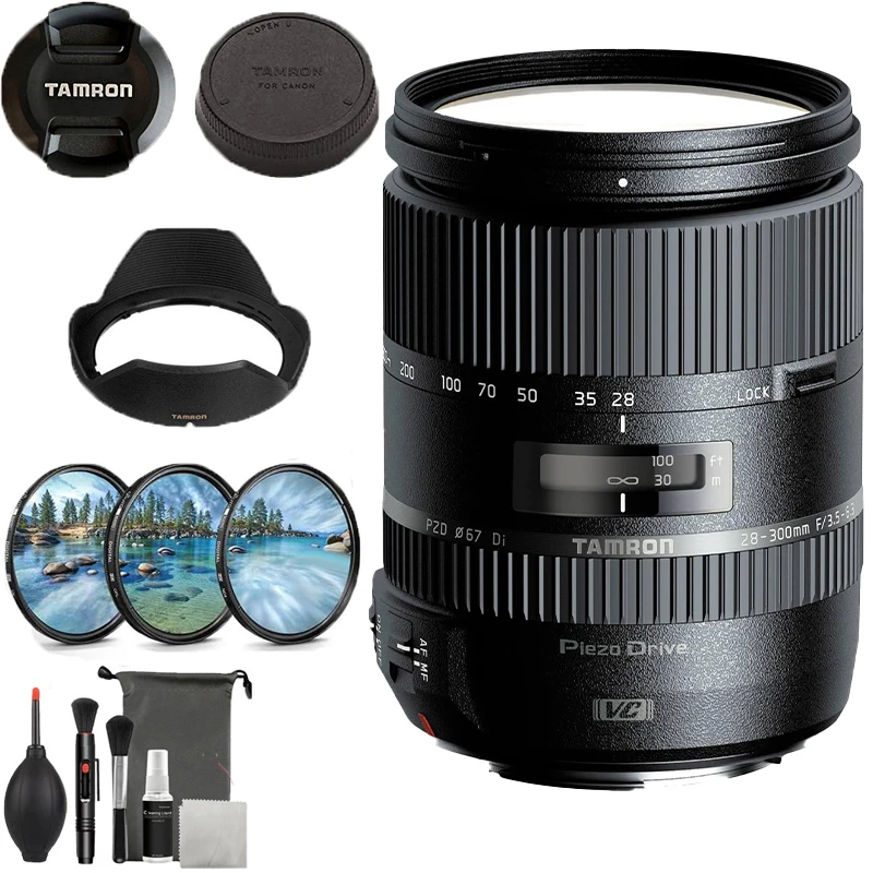 Tamron 28-300mm F/3.5-6.3 Di VC PZD Zoom Lens for Canon EF Nikon F Cameras (A010)