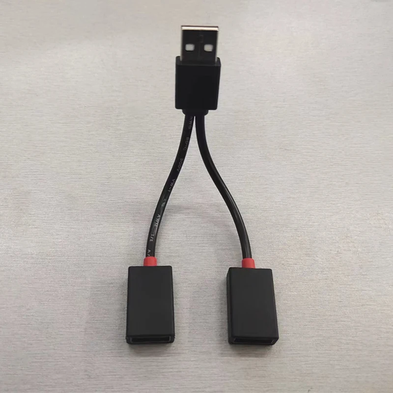  In 2 Out USB Car Splitter Cable Dual USB Female Power Adapter Cord for iPhone Android Smartphone Charging