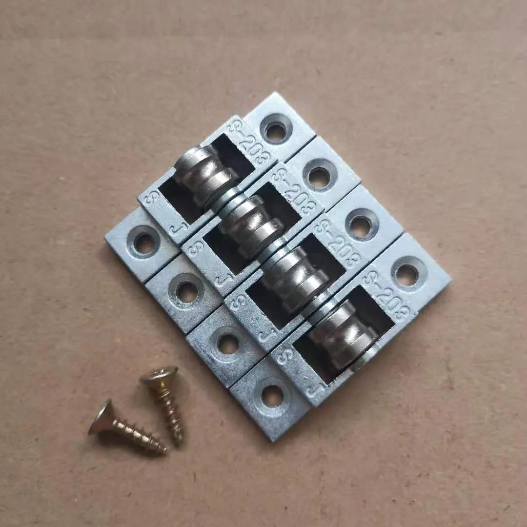 4Pcs Commercial Refrigerated Display Cabinet Sliding Wheels S203 Pull-and-Push Glass Sliding Door Track Bearings and Rollers