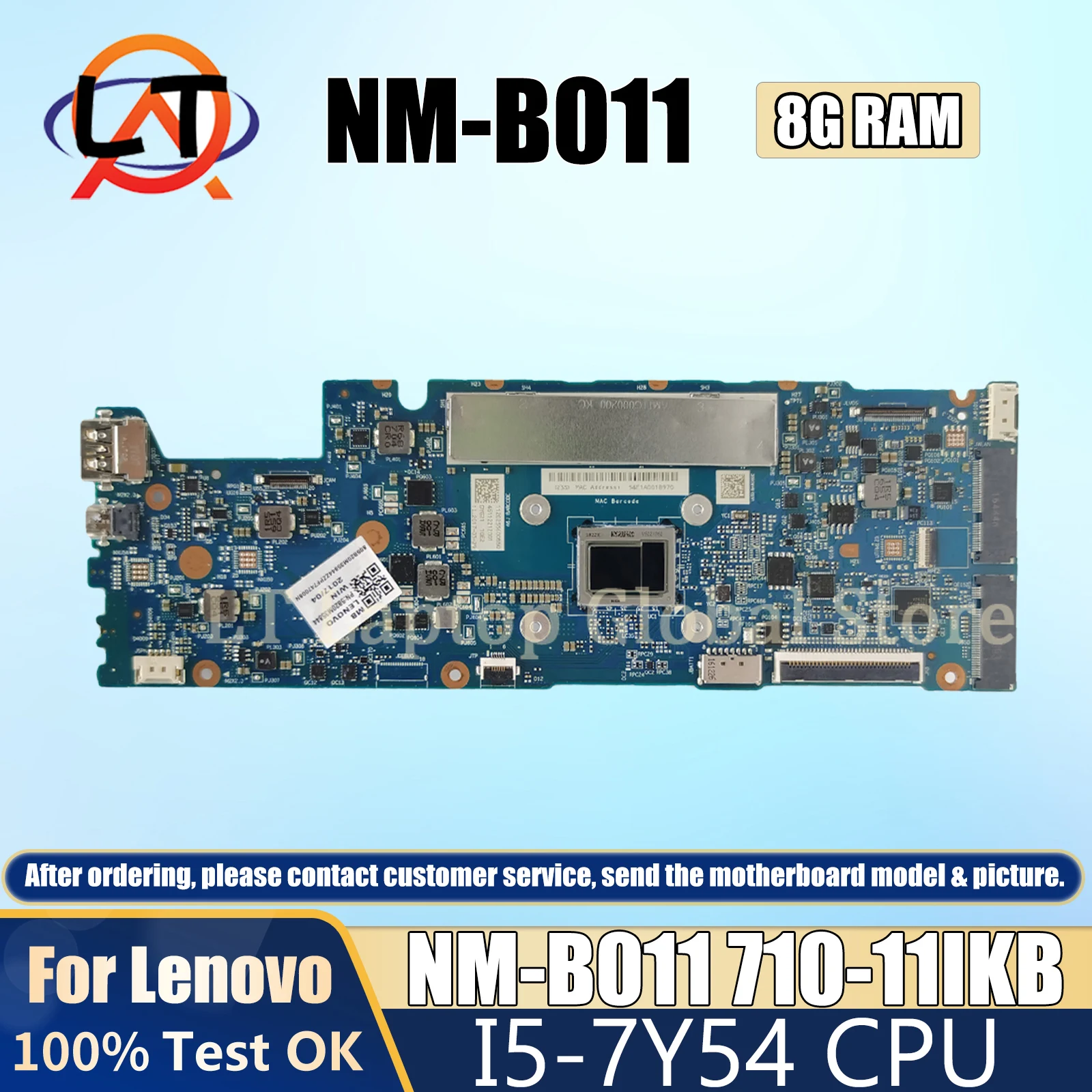 Laptop Motherboard CPU M37Y30 For Lenovo NM-B011 Notebook Mainboard Yoga 710-11IKB UMA 4G 100% Tested Ok