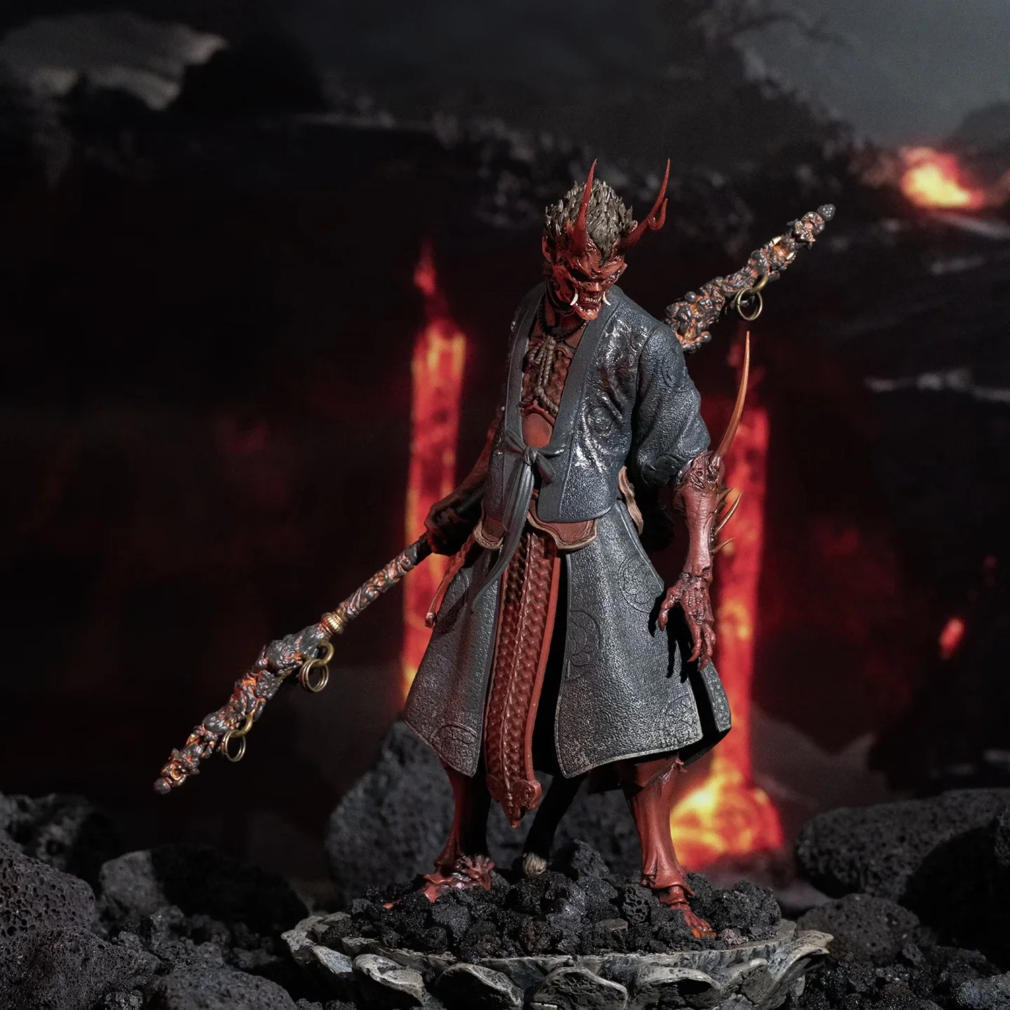 Chinese Myth Monkey King Desktop Statue, Journey to the West Ornament, Traditional Oriental Hero Art Craft for Home Decor