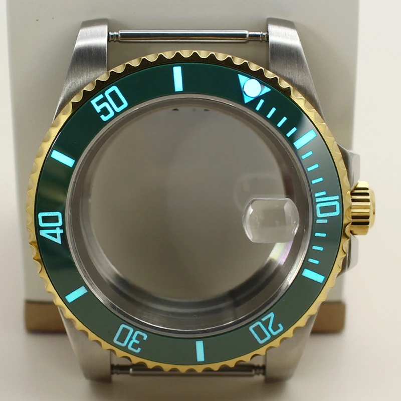 

40mm Watch Case Full Text C3 Luminous Bezel For Seiko NH34 NH35 NH36 NH38 Miyota 8215 ETA 2824 Movement 28.5mm Dial Accessories