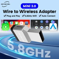 HEYINCAR Mini Air 2 en 1 Adaptador Inalámbrico CarPlay Android Auto 5.8GHz Plug and Play Dongle para Autos con CarPlay y Android Auto