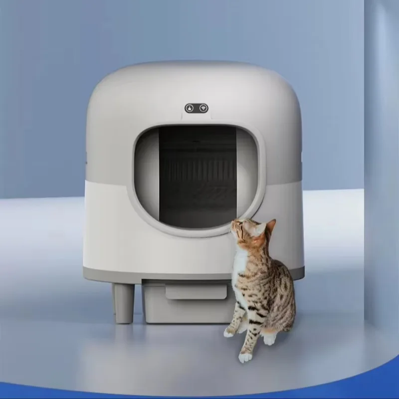 

STLF Eco-Friendly Large Plastic Cat Toilet Semi-Enclosed Design with Easy Cleaning Features Cat LitterS Box Accessory