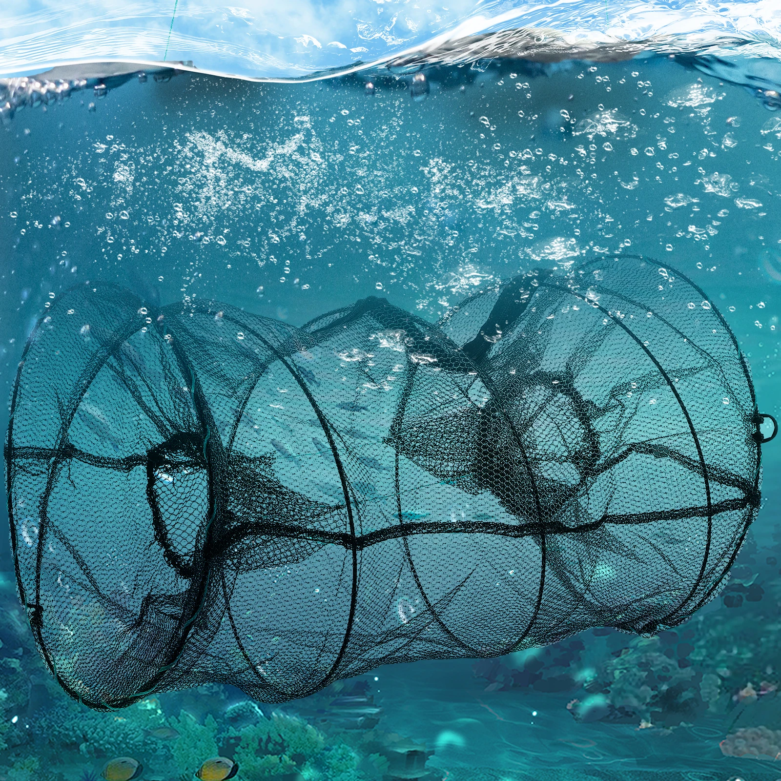 

Foldable Spring Cage Fishing Net Trap For Saltwater Freshwater Crawfish Shrimp Crab Lobster Portable Collapsible Mesh Trap Net