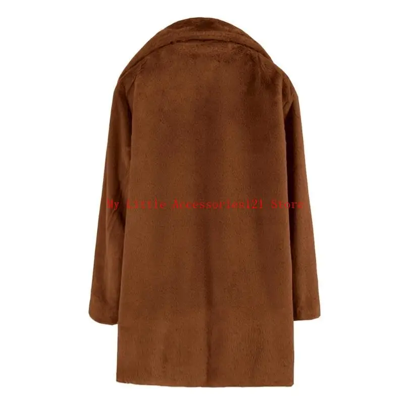 女性ファジーフリースジャケット長いオープンフロントカーディガンジャケットコート暖かい毛皮のコート