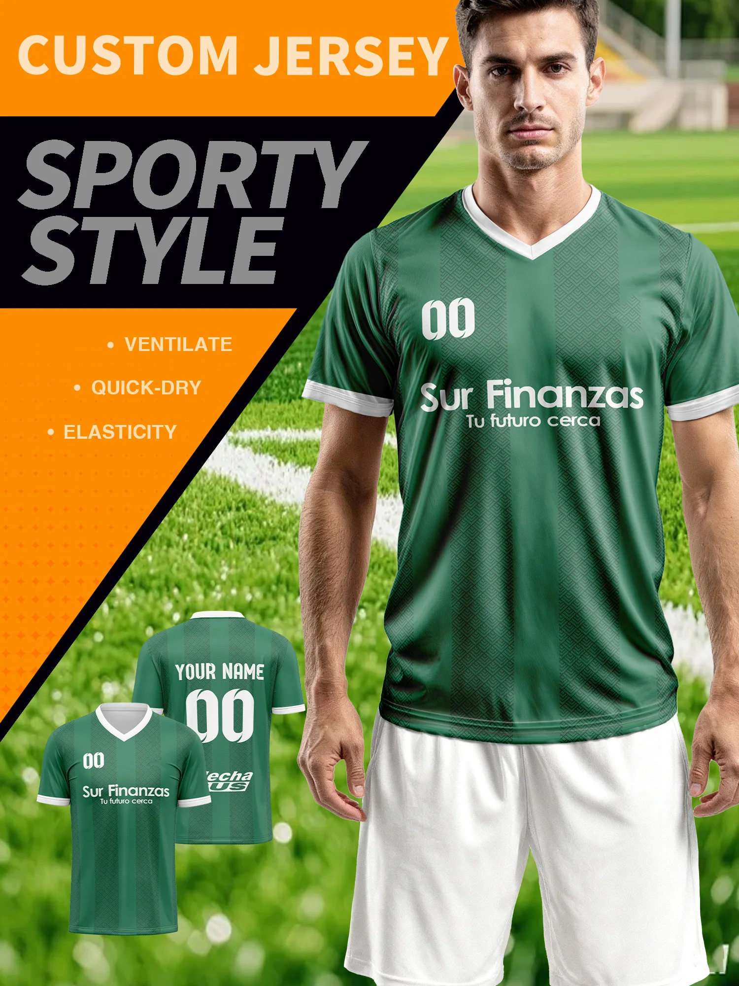 

Футбольная форма на заказ с индивидуальным изображением, номером и именем, повседневная одежда для стадиона для страстных болельщиков.