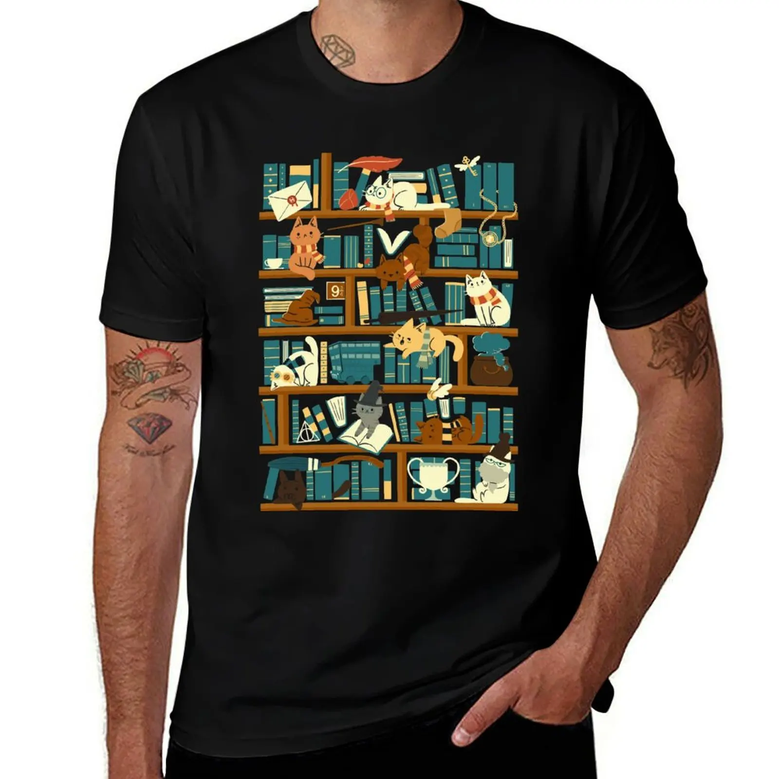 

Library Magic School T-Shirt t shirt custom print t shirts for man slim fit t shirt man designer T-shirt
