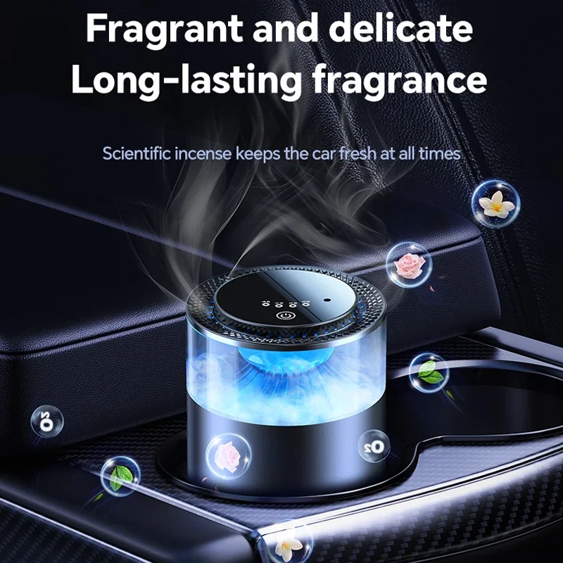 Smart Car Air Freshener Car Fragrance Diffuser Automobile Rechargeable Air Freshener Car Interior Deodorizer with Ambient light