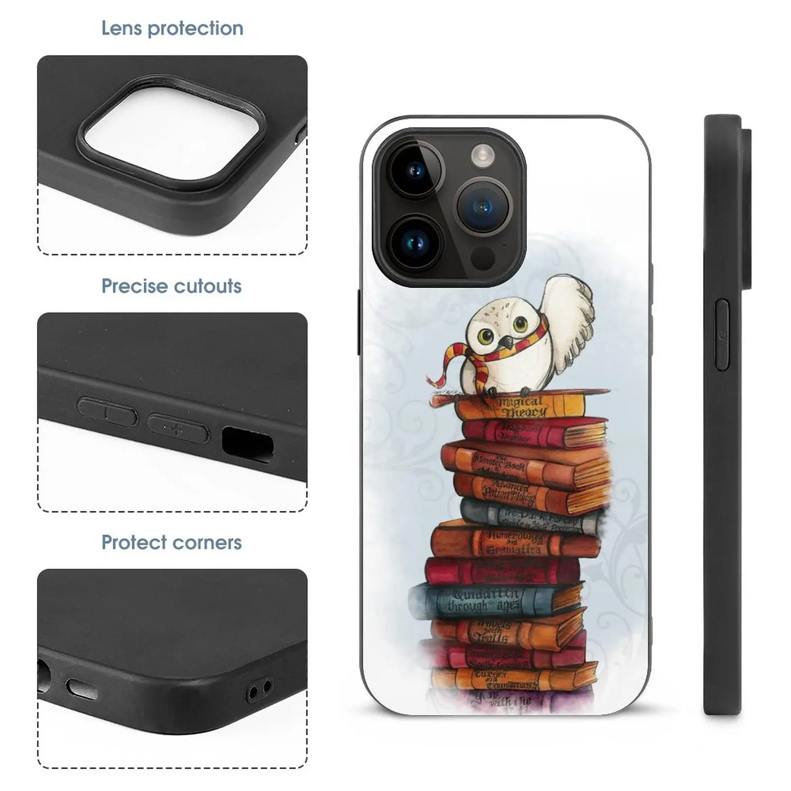 Hedwig Phone Cases For Iphone 16 15 14 13 12 11 Plus Pro Max Mini Xr 7 8 Soft Tpu Silicone Cove Hedwig Owl Books Magic Wizard