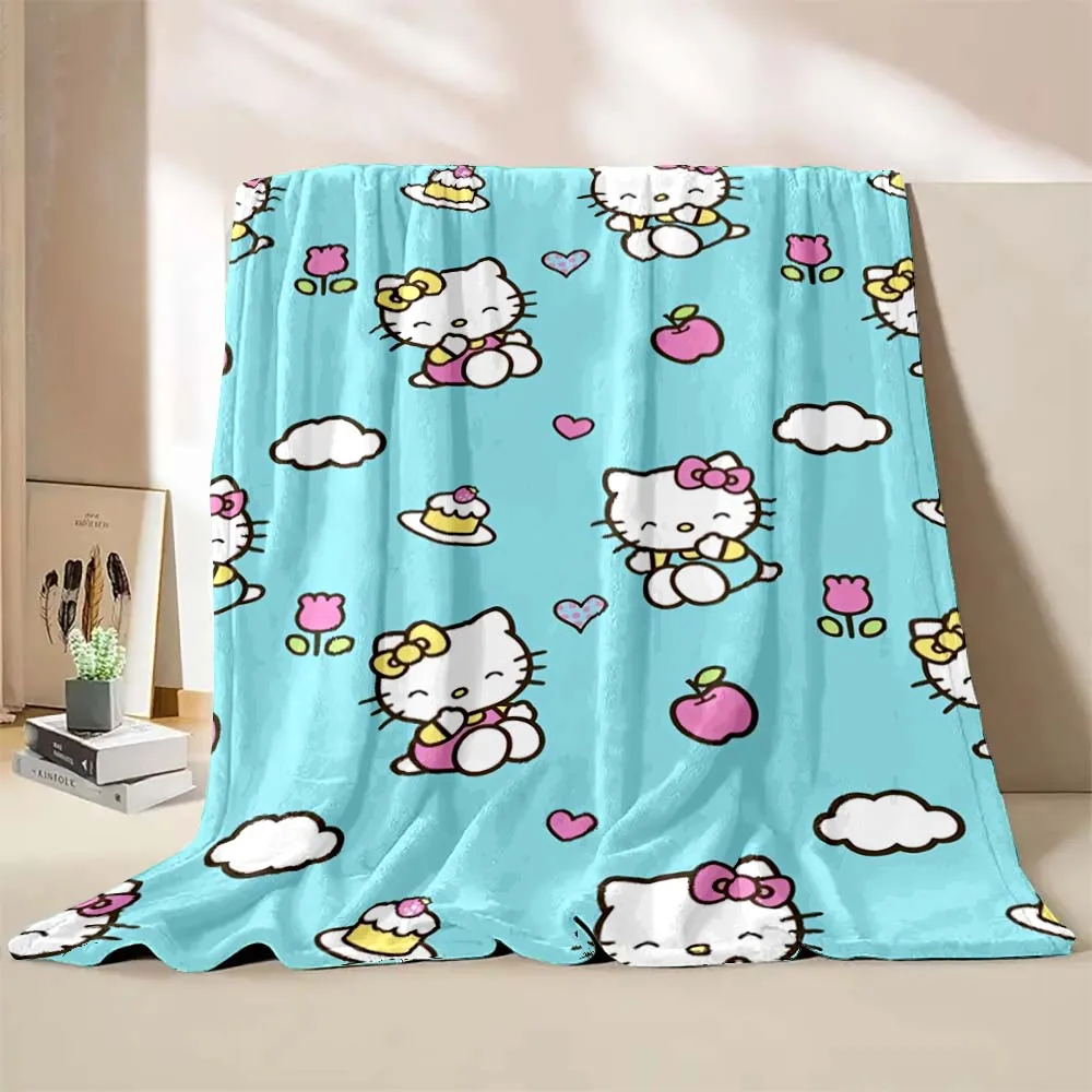 Hello Kitty Sanrio Blanket Soft Fluffy Cartooon Throw King Size Luxury Blanket Kid Boy Adult Sofa Bed Blanket Cover Throw Gift