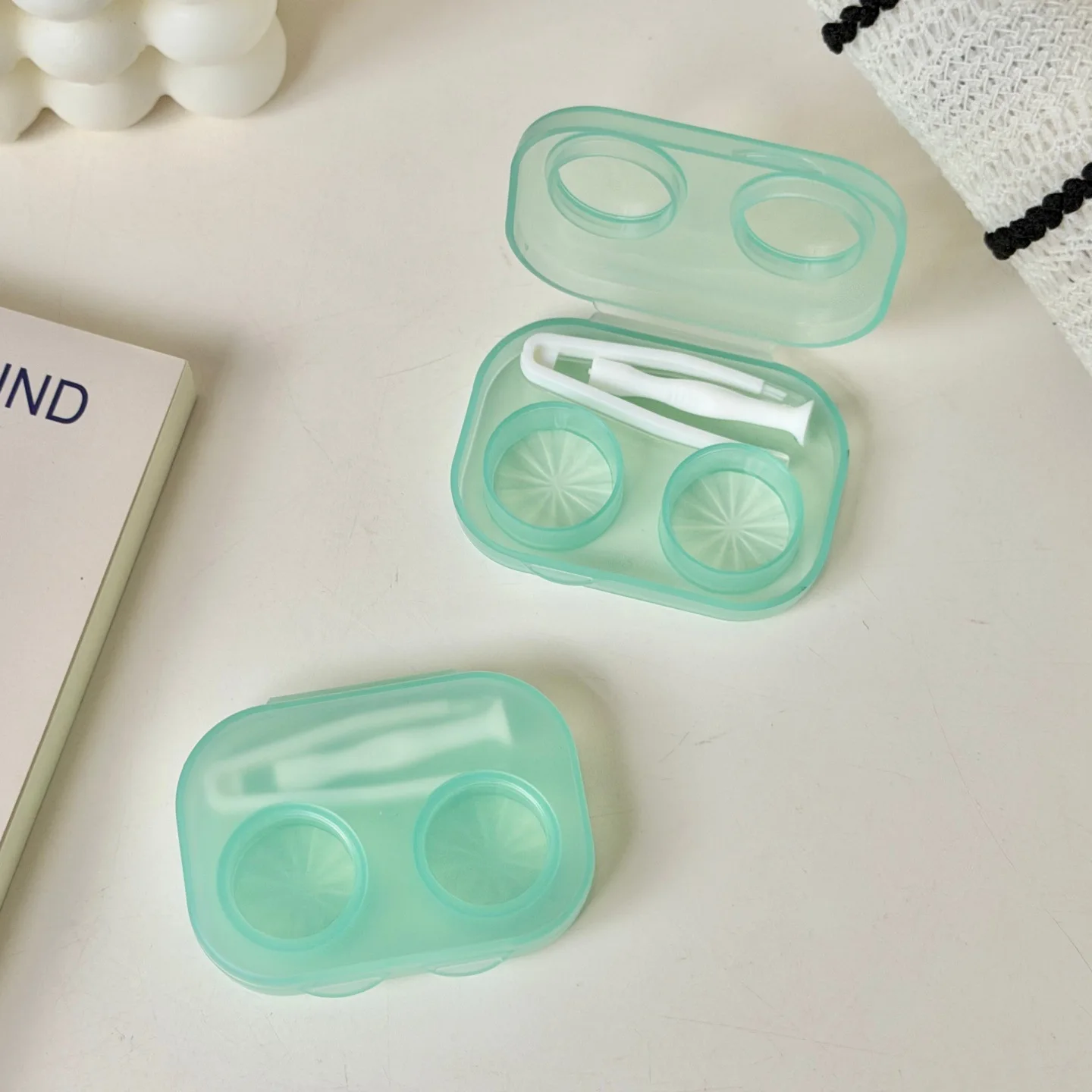1pc Ins Kontaktlinsen Box Tragbare Transparente Minimal Integrierte Begleiter Box Mädchen Reise Kontaktlinsen Fall mit Pinzette