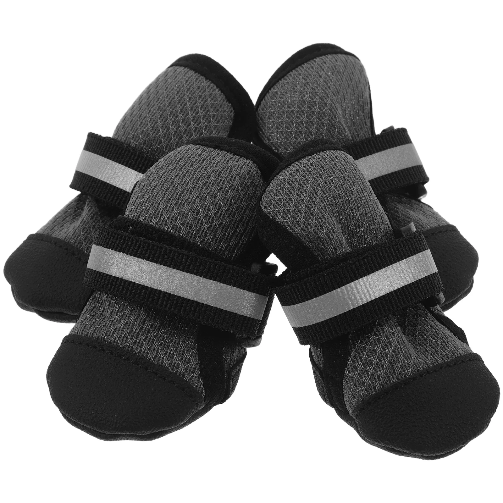 

4Pcs Pet Shoes Breathable Mesh Non Slip Straps Protective Outdoor Walking Paw Covers Puppy Boots Dog Shoes