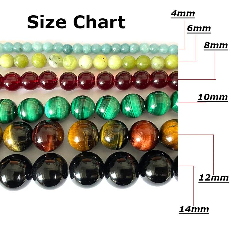 Natural Stone Tiger Eye Beads Loose Round Spacer Gem For Jewelry Making DIY Bracelet Earrings Handmade Accessories 4-12MM 15\'\'