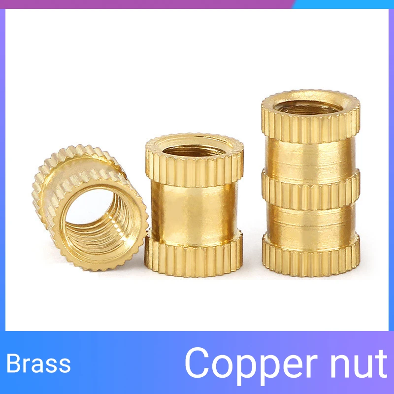 M2 M2.5 M3 M4 M5 M6 Hot Melt Nutsert Injection Molding Knurled Embedded Copper Heat Thread Nuts Inserts Brass Insert Nut