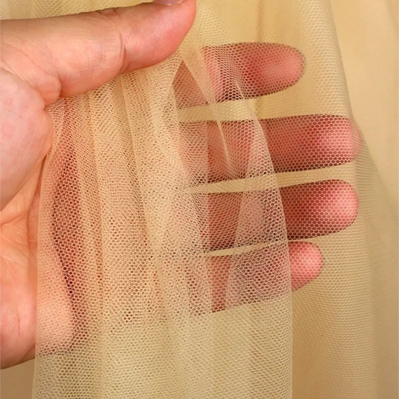 

Мягкая сетка и приятная для кожи однотонная ткань телесного цвета с защитой от крючков, ткань для свадебного платья, прозрачная, легкая, невидимая