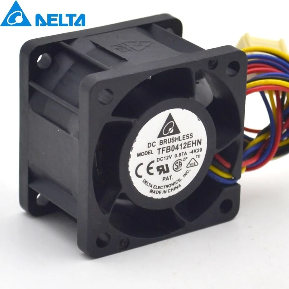 TFB0412EHN 4028 40mm 0.87A ultra violent double ball bearing cooling fan 4 cables used to the server