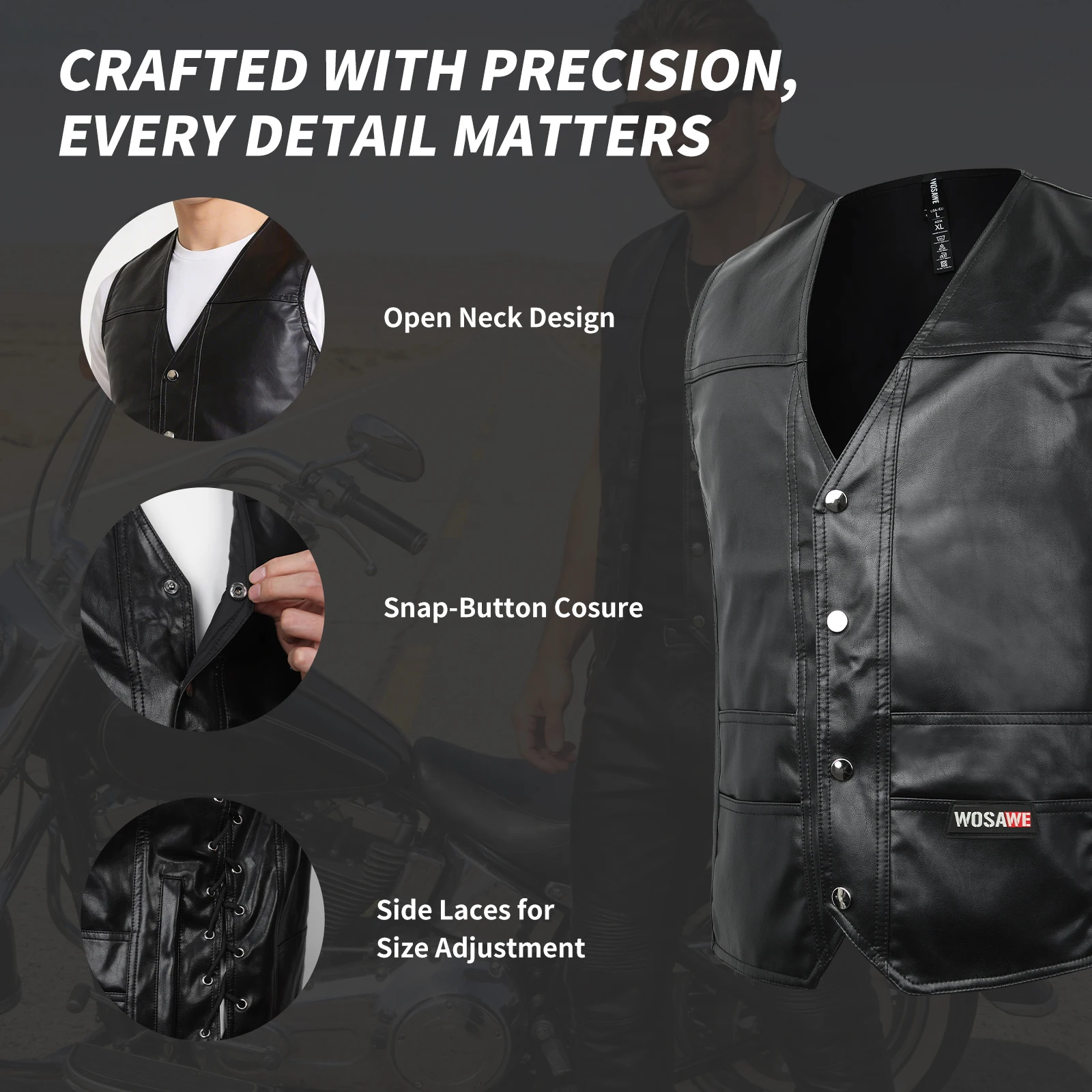 WOSAWE Rompi Pengendara Sepeda - Men'S Fashion Leather Jacket ulasan dan harga
