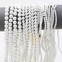 2/3/4/6/8/10mm Matte Silvery Hematite Natural Stone Round Loose Beads For Jewelry Making Bracelets Necklace DIY Accessories 15''