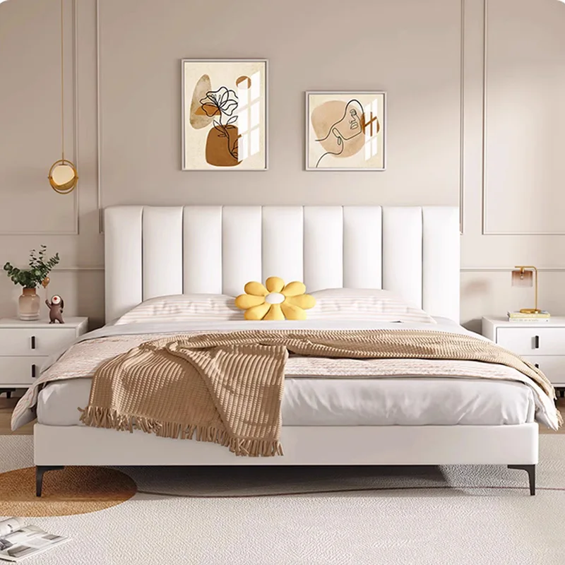 Luxury Double Bed Aesthetic Modern Minimalist China Couple Bed Unique Nordic Marco De Cama Queen Moderno Bedroom Furniture