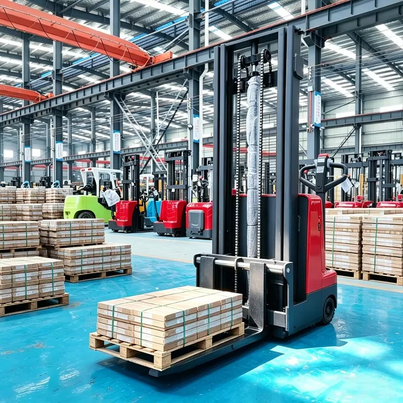 Customized 2 Ton Electric Stacker With High Power Lift Motor Full Electric Pedestrian Pallet Forklift For Small Space