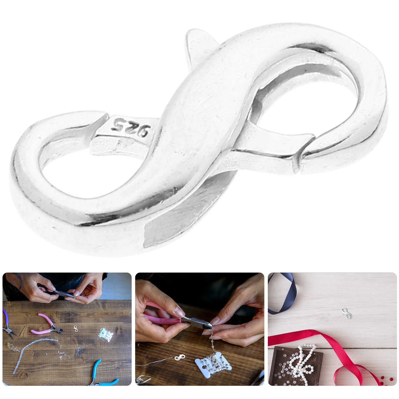 

Sterling Silver Handwoven Jewelry Clasp for DIY Pendant Double Opening Extender Lobster Toddler