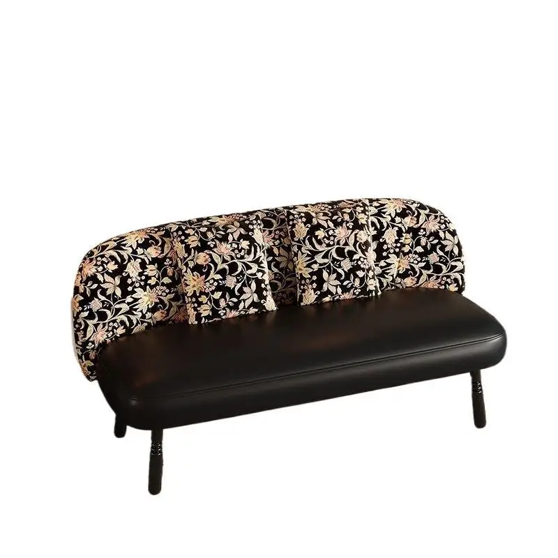 Internet celebrity retro sofa French antique style home bedroom clothing store light luxury flower cloth cotton and linen straig