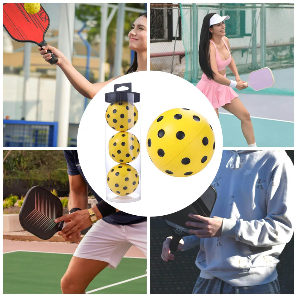 74mm Schuim Pickleballs Oefenballen Hoge Elasticiteit Lage Decibel Stille Pickleball Ballen Lichtgewicht Slagvast