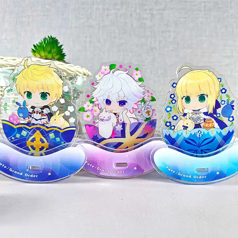 أنيمي الجنية فارس لانسلوت لانسلوت ميدروت تريستان ميرلين مورغان بيديفيري لطيف الاكريليك الشكل حامل نموذج ديكور الطاولة