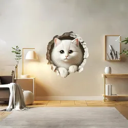 Cartoon Mouse Cat Wall Sticker Kids Room Decoration Mural Self-adhesive Bedroom Home Wallpaper Nursery Decor Decals S335