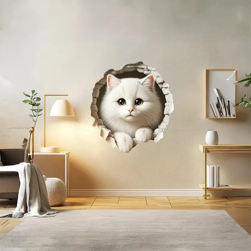 Cartoon Mouse Cat Naklejka ścienna Dekoracja pokoju dziecięcego Fototapeta Samoprzylepna Sypialnia Dom Tapeta Nursery Decor Naklejki S335