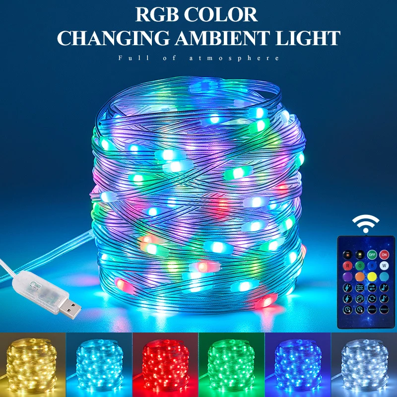 Christmas Decoration LED Strip Light USB RGBIC Bluetooth APP Intelligent Light String Fairy String Light Dreamy Color