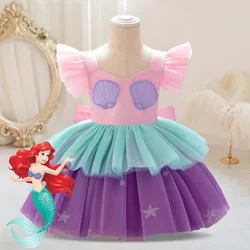 Baby Newborn Toddler Little Mermaid Ariel Princess Dress for Kids Shell Tulle Cosplay Costume Children Carnival 1st Birthday Kid