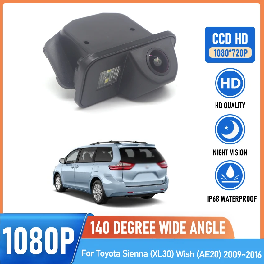 

Reverse Rear View Backup Parking Camera Kit Fit For Toyota Sienna (XL30) Wish (AE20) 2009 2010 2011 2012 2013 2014 2015 2016