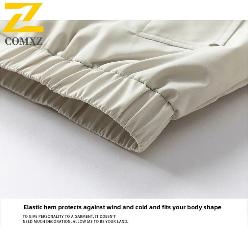 سترة رجالي فاخرة لركوب الدراجات في الهواء الطلق من COMXZ 2025 سترة مريحة ومتينة عالية الجودة بياقة بيسبول معطف خريف خفيف الوزن