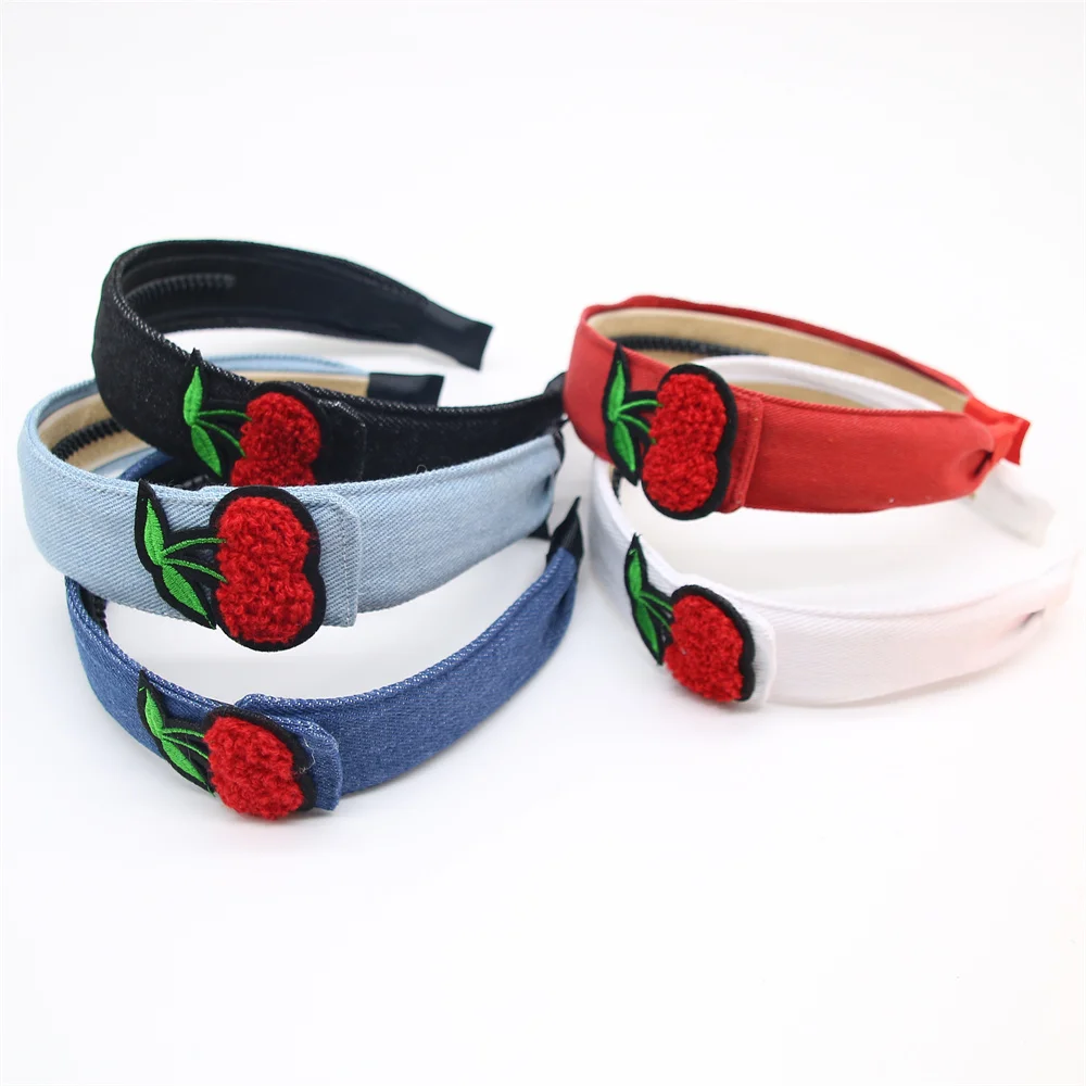 A25 Fashion washed denim sport Hairband Colorful Elastic Headband Hairbow Hair Accessorie