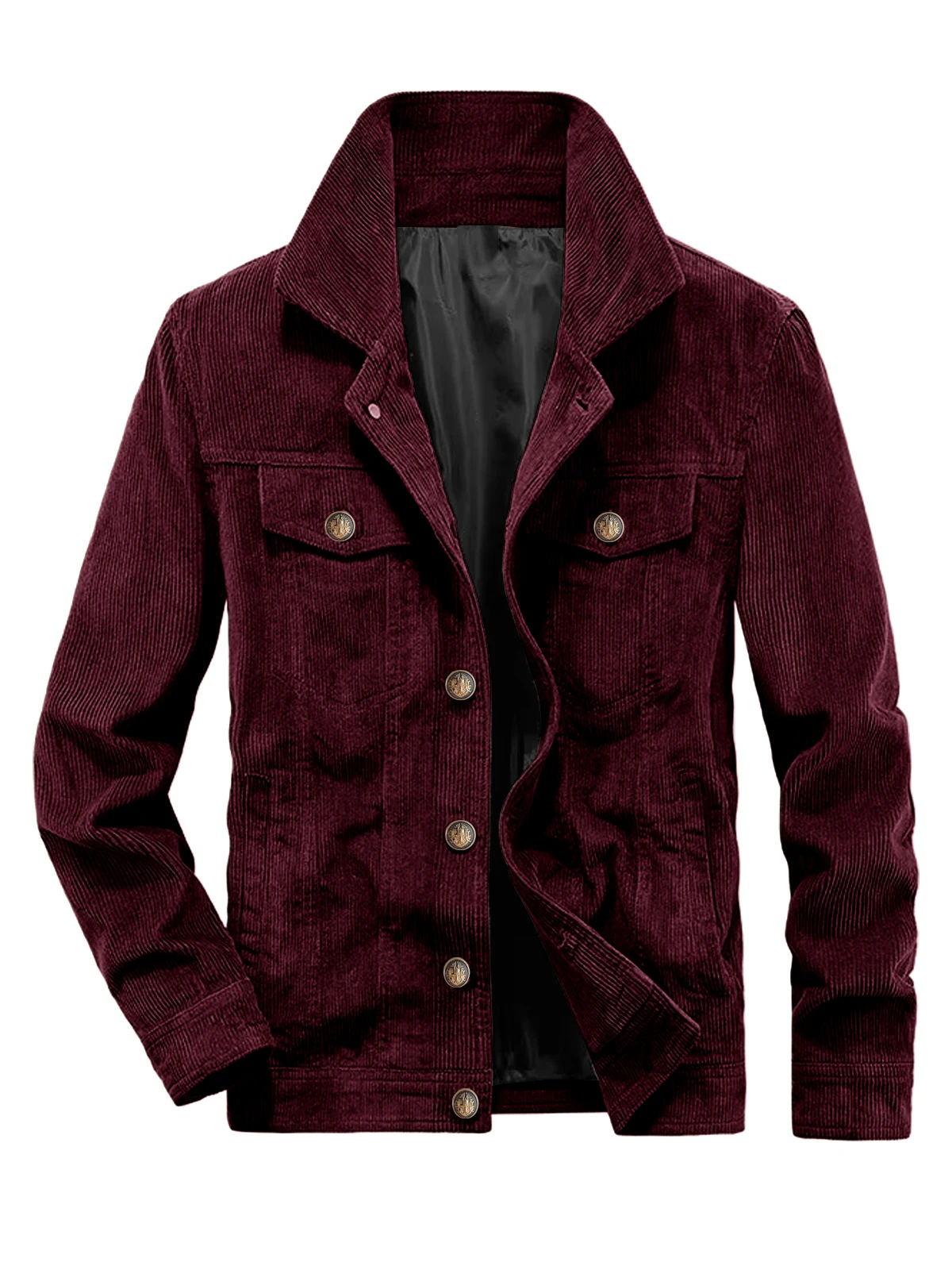 Men's Corduroy Jacket Slim Fit Vintage Style Casual Zipper Coats Long Sleeve Male Fashion Spring Autumn