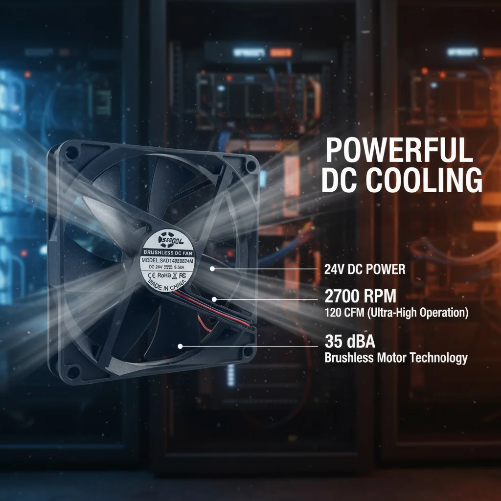 for SXDOOL SXD14025B24M 140mm 24V Cooling Fan Dual Ball Bearing 2700RPM 120CFM Industrial Inverter Server Power Supply