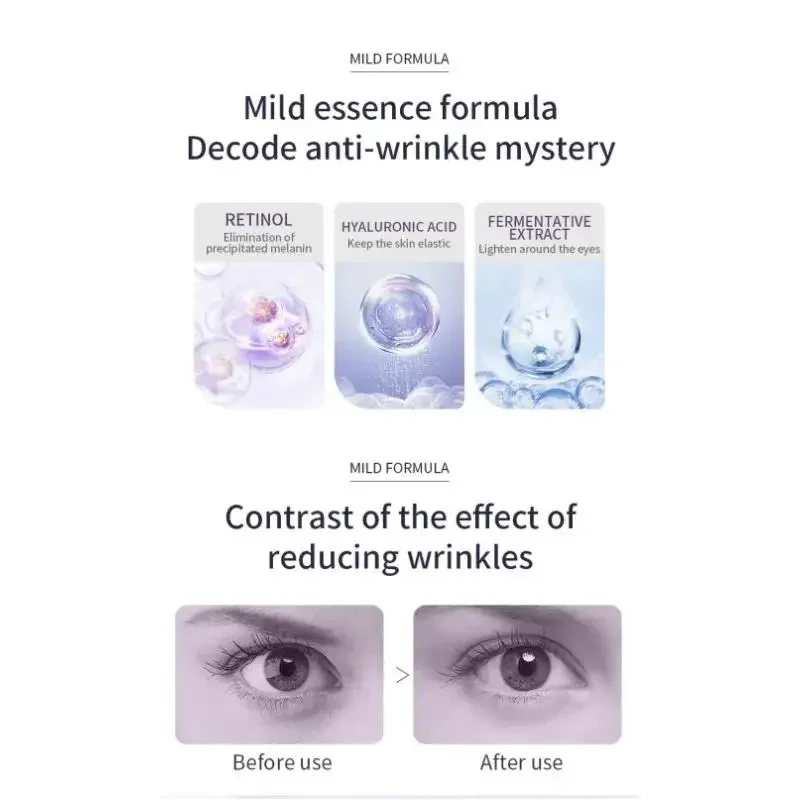 Tratamiento de círculos oscuros, crema para ojos, rodillo de ácido hialurónico, masajeador, bolsas hidratantes antiarrugas, reducción del envejecimiento, cuidado de la piel