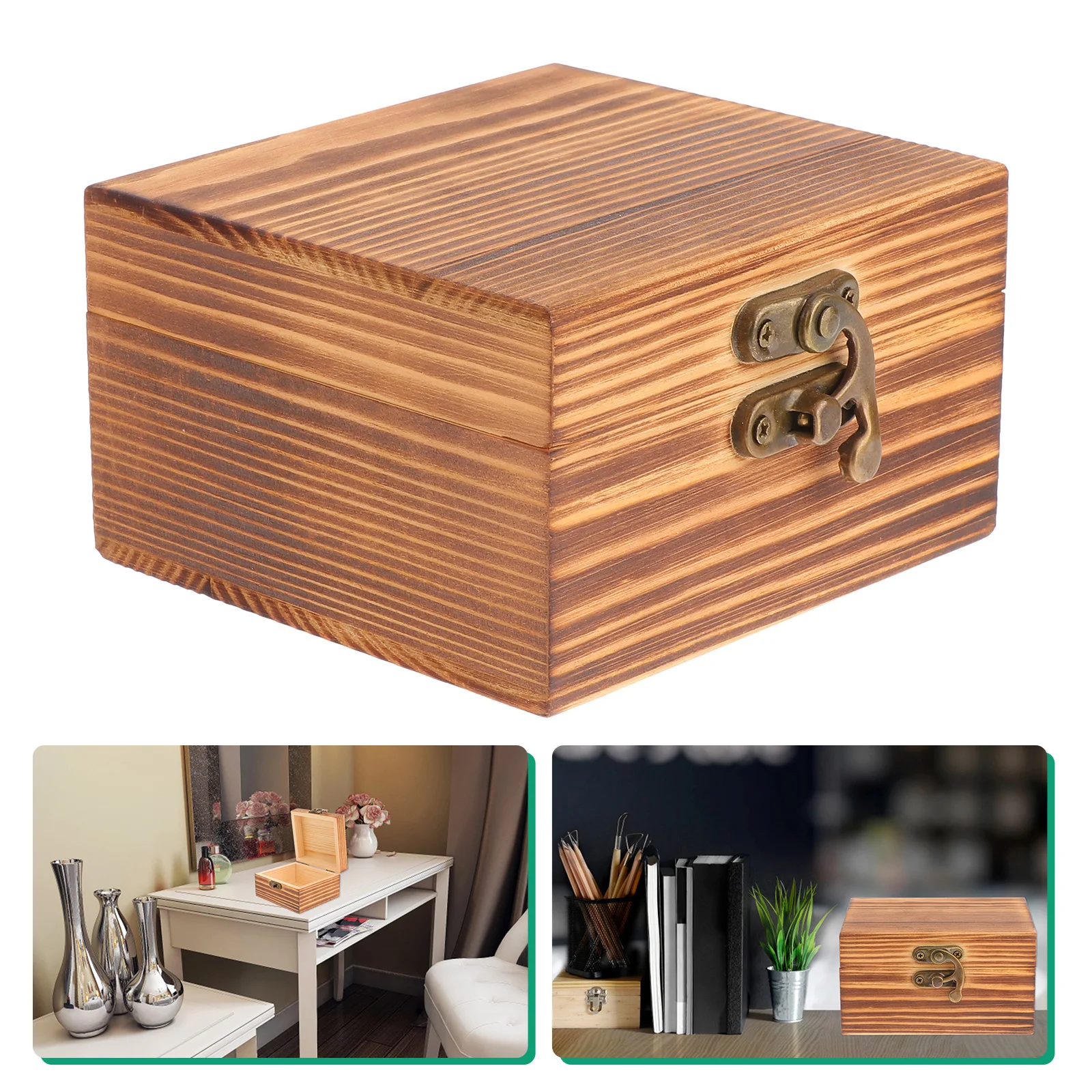 

Wooden Jewelry Box Solid Wood Storage Container Rings Bracelets Watches Lid Design Durable Great Gift Packaging Option Wooden