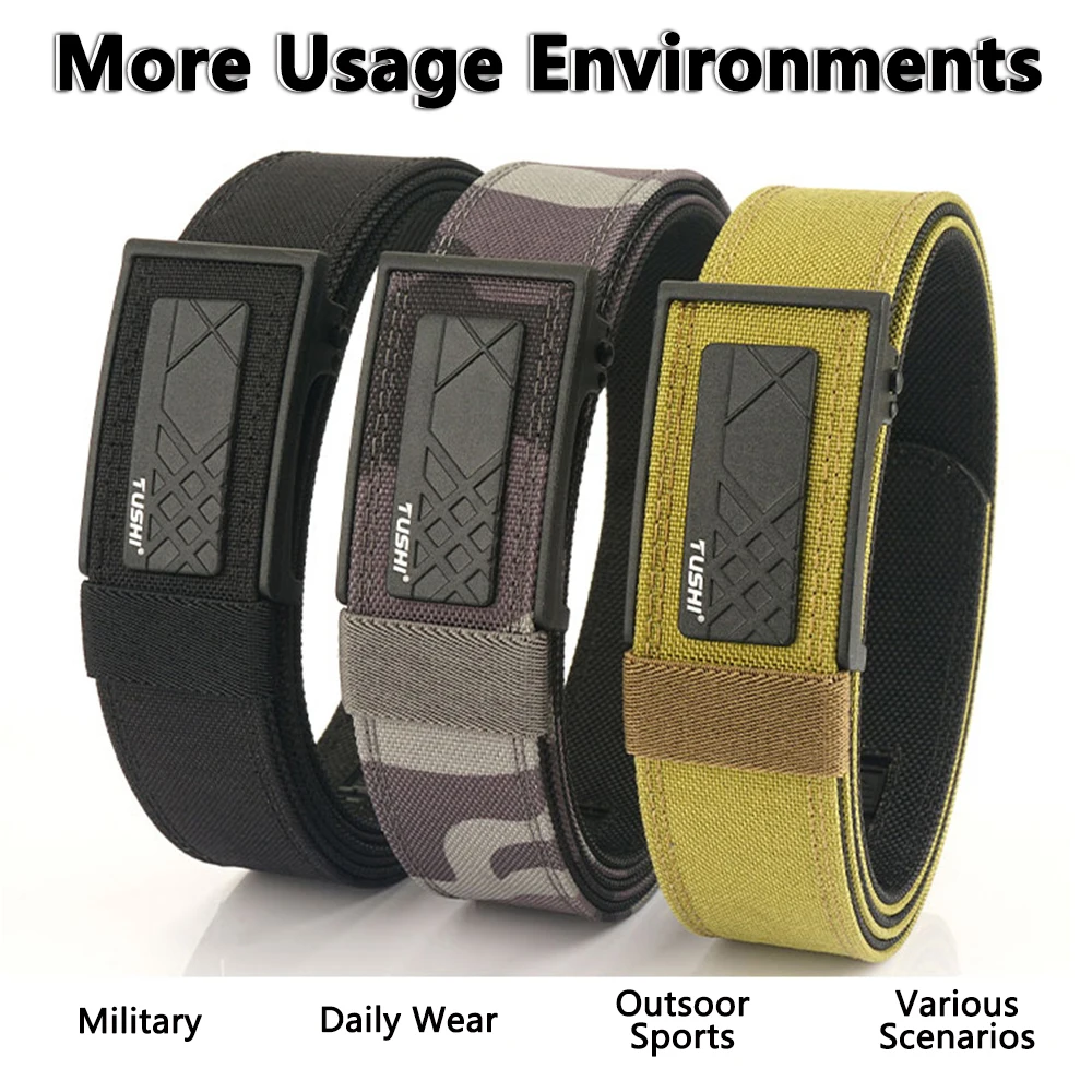 TUSHI جديد الصلب التكتيكية EDC حزام للرجال أخفى حمل حزام عسكري الرجال حزام خصر سميكة النايلون الصيد IPSC اكسسوارات الذكور #4