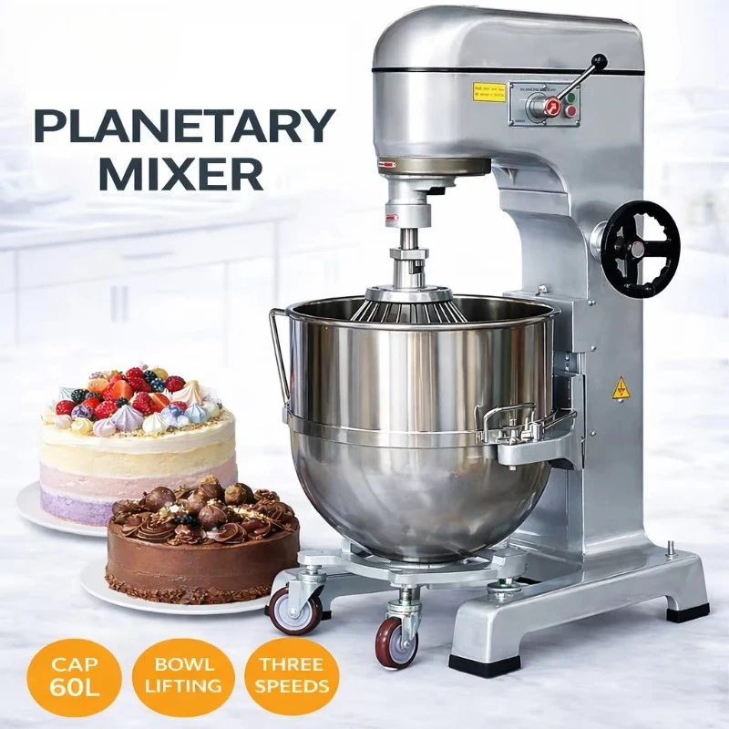 Airo HM-601 60L Cap 3Speeds Multi-function Mixer Factory Wholesale 380V Stand Mixer for Bakery Premium Egg Whisking Mixer