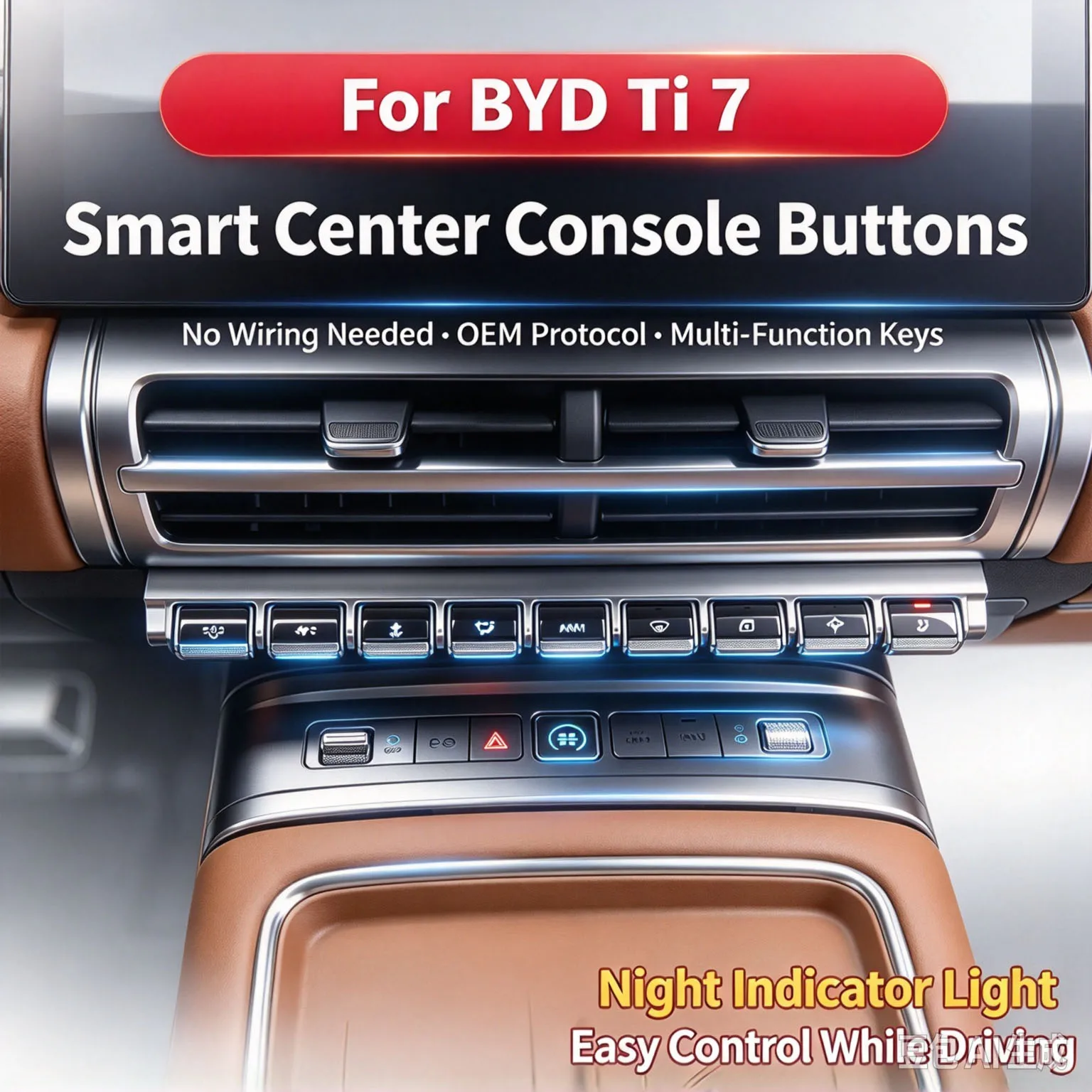 For BYD Ti7 Equation Leopard Ti7 Multi-Function Solid Physical Buttons Sensitive Air Conditioning Control Upgrade Accessories