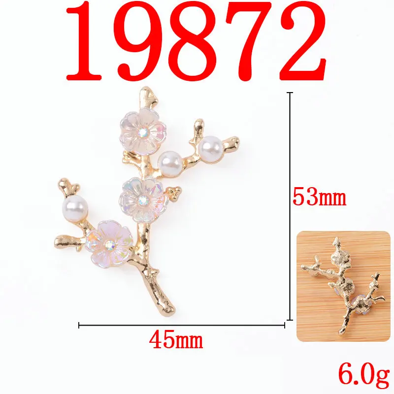 5 Pcs/Lot New 45mm*53mm Alloy Creative Golor Pearls Buttons Jewelry For Earrings Choker Hair DIY Jewelry Accessories Handmade