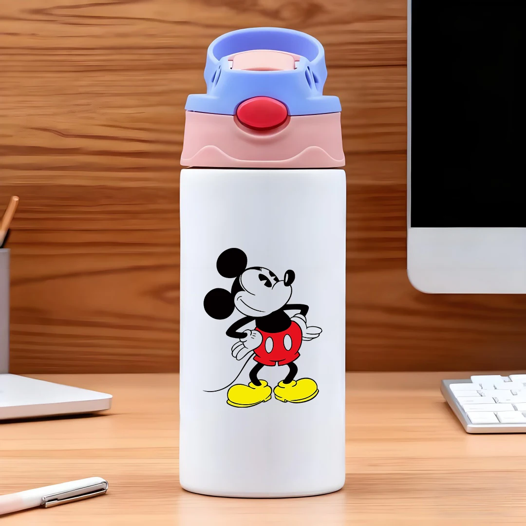

Disney Mickey Mouse Classic Cartoon Design 304 Stainless Steel Straws Cup Kids Water Bottle New Year Gift