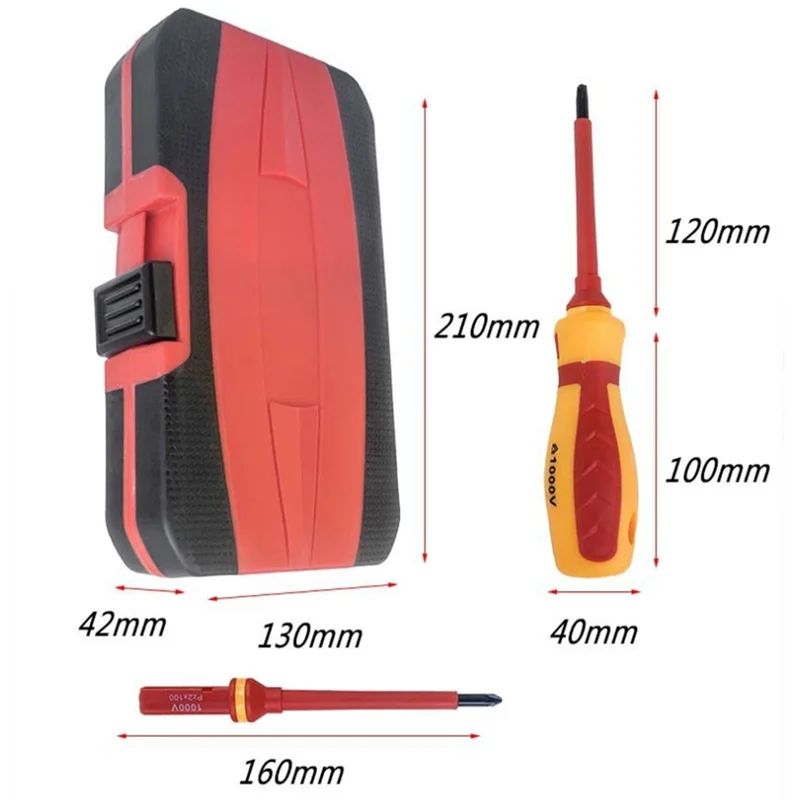 

AAAF Insulated Screwdriver Set 1000V Magnetic Slotted Bits Kit And Repair Tool Screw Driver Bits