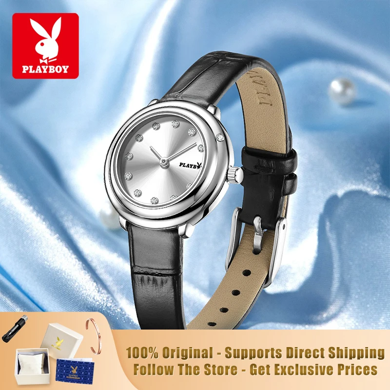 PLAYBOY 3117 Brand original authentic double-needle elegant, exquisite and compact dial women's quartz watch